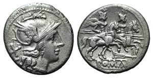 Rudder series, Rome, 206-195 BC. AR Denarius ... 