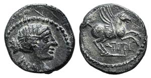 Q. Titius, Rome, 90 BC. AR Quinarius (13mm, ... 