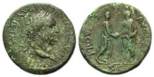 Titus with Divus Vespasian (79-81). Æ ... 