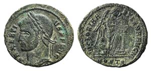 Maxentius (307-312). Æ 1/2 Follis (20mm, ... 