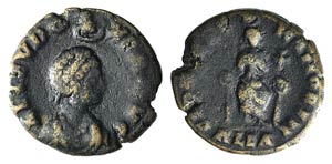 Aelia Eudoxia (Augusta, 400-404). Æ (16mm, ... 