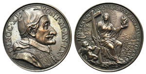 Papal, Innocenzo XI (1676-1689). Æ Medal ... 