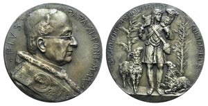 Papal, Pio XI (1922-1939). Æ Medal 1922 ... 
