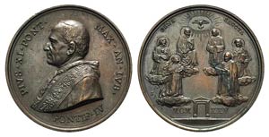 Papal, Pio XI (1922-1939). Æ Medal 1925 ... 
