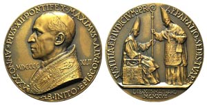 Pio XII (1939-1958). Æ Medal (60mm, 83.10g, ... 