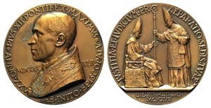 Pio XII (1939-1958). Æ Medal (60mm, 82.90g, ... 