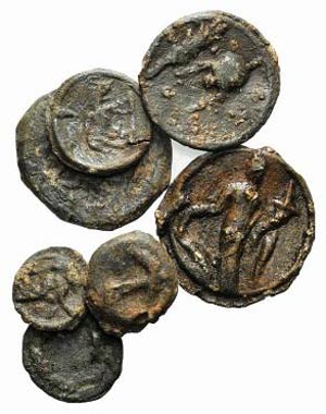 Lot of 8 Roman Pb Tesserae, c. 1st century ... 