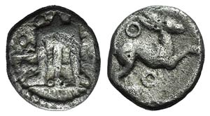 Bruttium, Kroton, c. 525-425 BC. AR Diobol ... 