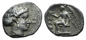Bruttium, Terina, c. 400-356 BC. AR Triobol ... 