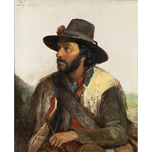 ANONYMOUS Abruzzi shepherdOil on canvas, 75 ... 