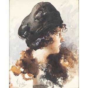 VINCENZO IROLLI (Naples, 1860 - 1949)Woman ... 