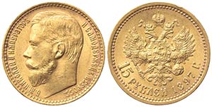 RUSSIA. Nicola II (1894-1917). 15 Rubli ... 