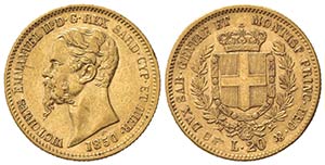 Vittorio Emanuele II (1849-1861). 20 Lire ... 