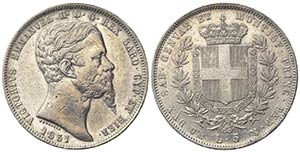Vittorio Emanuele II (1849-1861). 5 Lire ... 