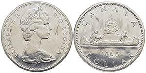 CANADA. Elisabetta II (1952). Dollaro - 1965 ... 