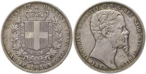 Vittorio Emanuele II (1849-1861)  5 Lire ... 