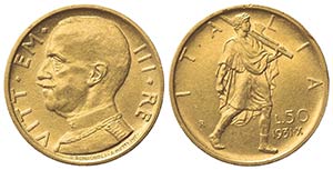 Vittorio Emanuele III (1900-1943). 50 Lire ... 