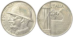 Vittorio Emanuele III (1900-1943). 20 Lire ... 