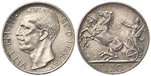Vittorio Emanuele III (1900-1943). 10 Lire ... 