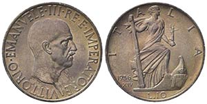 Vittorio Emanuele III (1900-1943). 10 Lire ... 