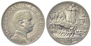 Vittorio Emanuele III (1900-1943). 1 Lira ... 