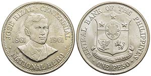FILIPPINE. Repubblica. Peso - 1961 - 100° ... 