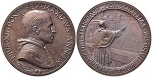 PAPALI. Pio XII (1939-1958). Medaglia anno X ... 