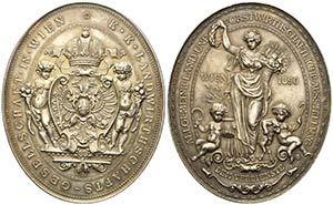 AUSTRIA. Vienna medaglia ovale 1890. k.k. ... 