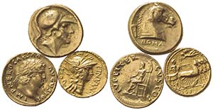 Lotto di 3 Riproduzioni di monete Romano ... 