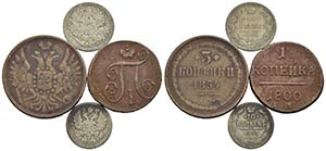 Estere - - - Lotto di 4 monete russe - Varie