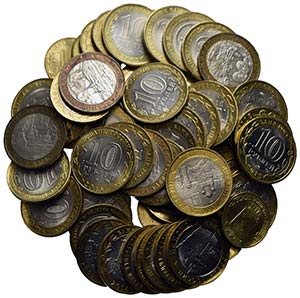 Estere - - - Lotto di 63 monete da 10 Rubli ... 