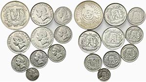 Republica Dominicana lotto di 10 monete in ... 