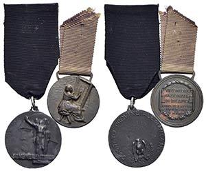 Medaglie - - - Lotto 2 medaglie fasciste 1) ... 