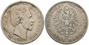 GERMANIA. BAVIERA. Ludwig II (1864-1886). 5 ... 