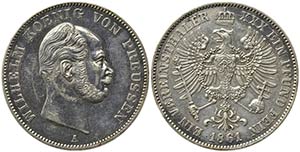 GERMANIA. Prussia. Thaler 1861 A. Ag. ... 