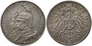 GERMANIA. Prussia. 5 Mark 1901 A. Ag. ... 