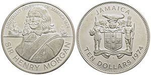 GIAMAICA. Elisabetta II (1952). 10 Dollari - ... 