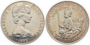 ISOLE COOK. Elisabetta II (1952). 2 Dollari ... 