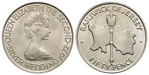 JERSEY. Elisabetta II (1952). 50 Pence - ... 