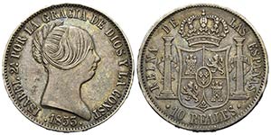 SPAGNA. Isabella II (1833 - 1868 ) 10 Reales ... 