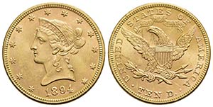 STATI UNITI DAMERICA. 10 Dollari - 1894 - ... 