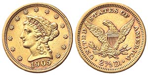 STATI UNITI DAMERICA. 2 1/2 Dollari 1905. ... 