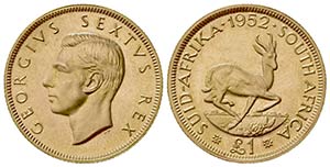 SUD AFRICA. Giorgio VI (1936-1952). 1 Pound ... 