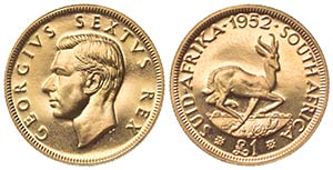 SUD AFRICA. Giorgio VI (1936-1952). 1 Pound ... 