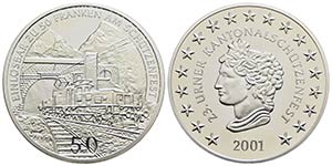 SVIZZERA. 50 Franchi - 2001 - Uri - AG Kr. ... 