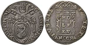 ANCONA. Gregorio XIII (1572-1585). Testone ... 