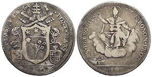 BOLOGNA - Pio VI (1775-1799) - Mezzo scudo ... 