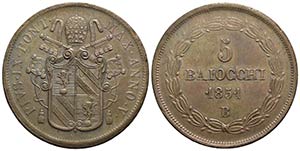 BOLOGNA - Pio IX (1846-1866) - 5 Baiocchi - ... 