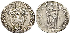 ROMA - Sisto V (1585-1590) - Testone - A. I ... 