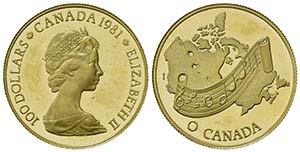 CANADA. Elisabetta II (1952). 100 Dollari ... 